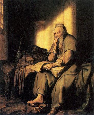 REMBRANDT Harmenszoon van Rijn Saint Paul in prison oil painting image